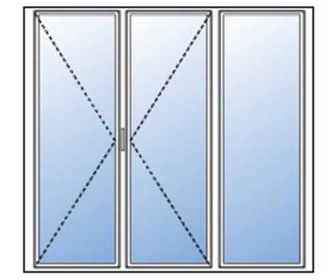 PORTES-FENÊTRE PVC 2 VANTAUX + 1 FIXE 2